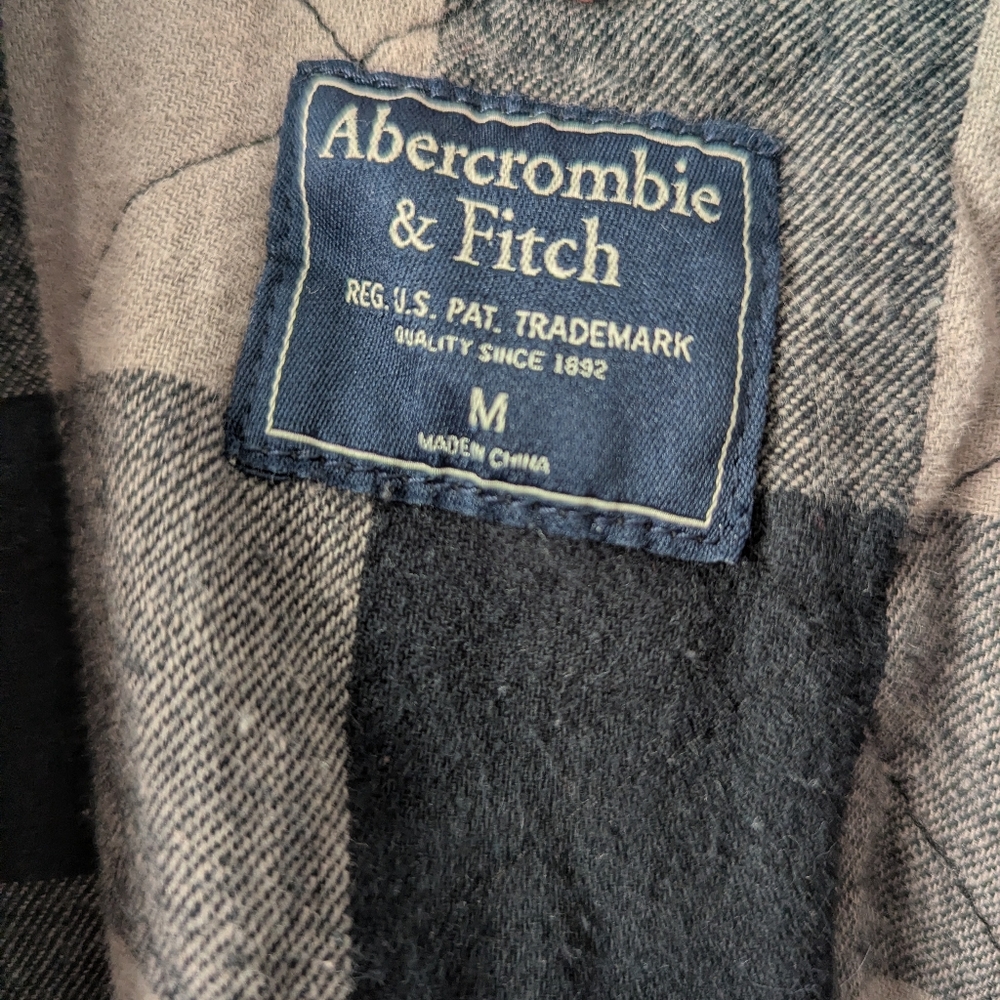 Abercrombie & Fitch Barn Jacket Corduroy Collar Flannel Lined Size Medium Men's - Picture 4 of 9